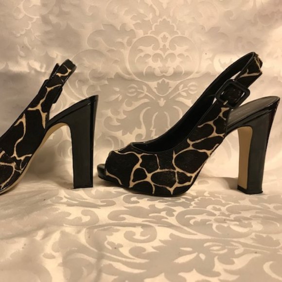 Nine West giraffe print sling backs 6 - Picture 3 of 7